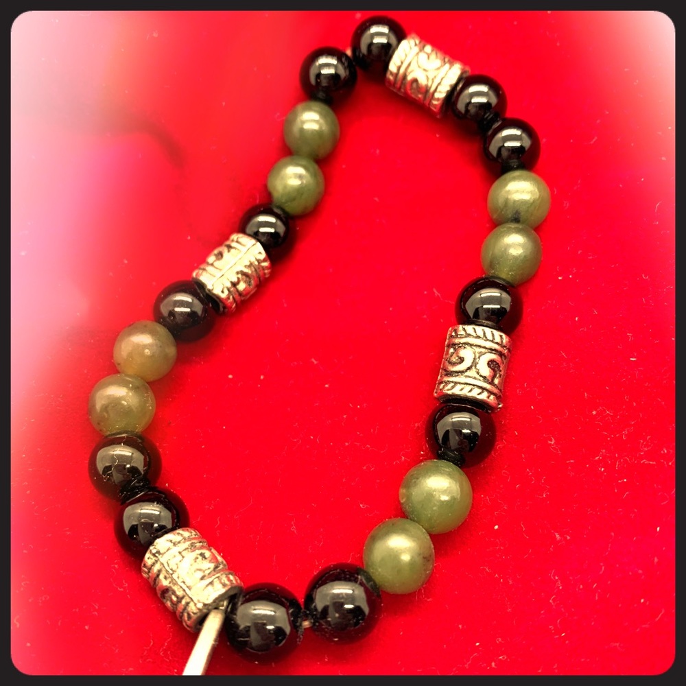 Beautiful Jade Beaded Tao Bracelet